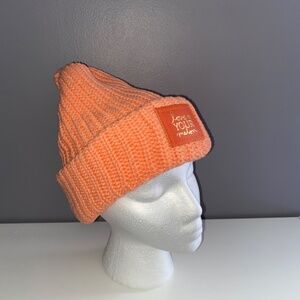 Bright Orange LOVE YOUR MELON Thick Winter Knit Beanie Hat Women's Adult